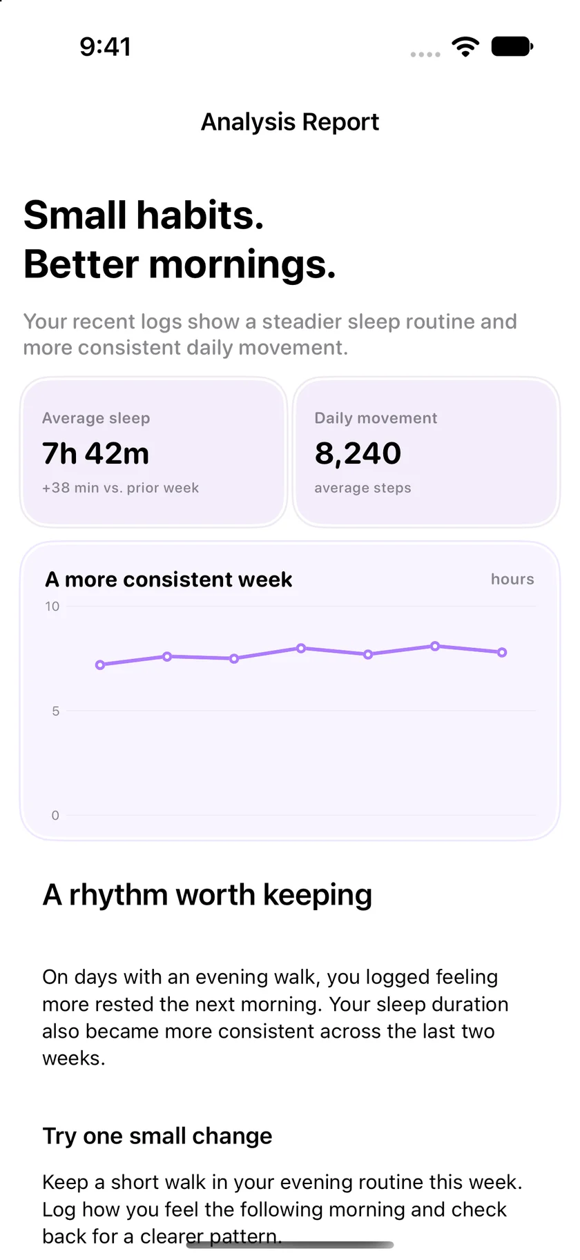 insightfull analysis report with example patterns on iphone 17 pro with example data